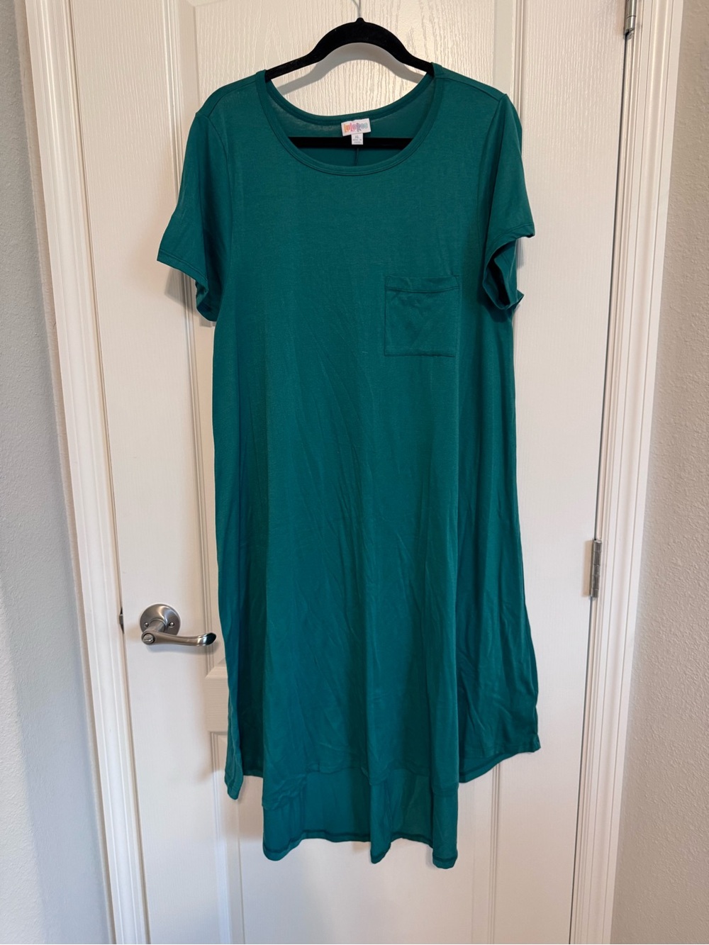 LuLaRoe Carly Green Short Sleeve Midi Dress